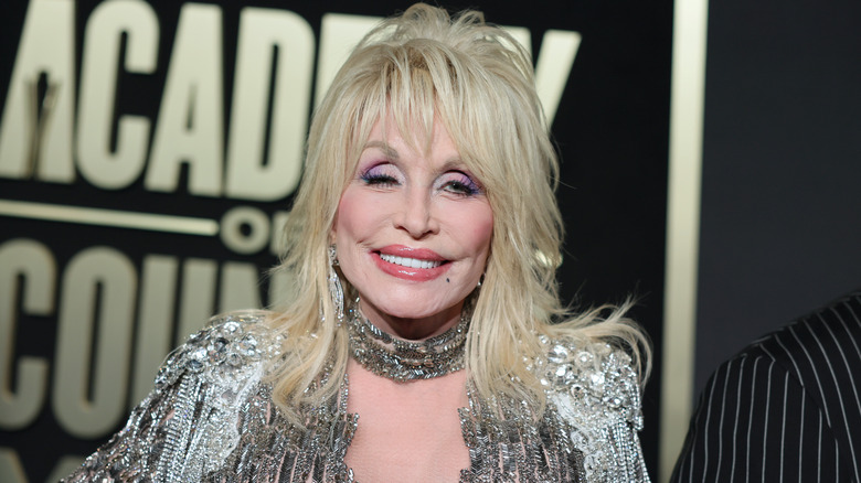 Dolly Parton smiling at the camera