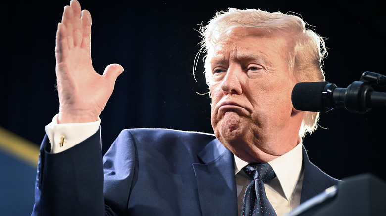 Donald Trump on stage at the Republican Members Issues conference.