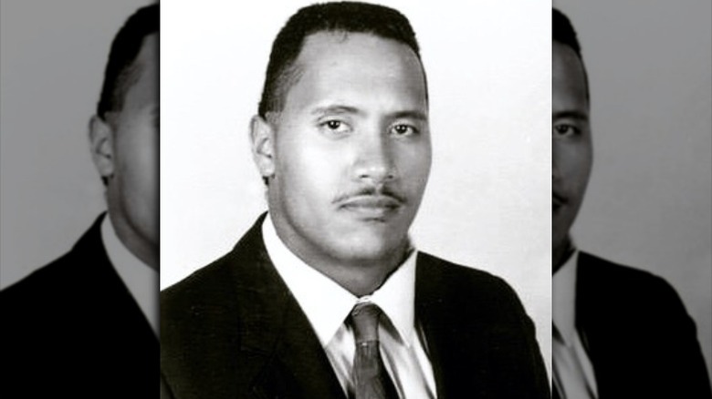 Dwayne Johnson in a suit