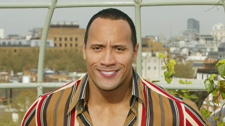 Dwayne Johnson wearing stripes