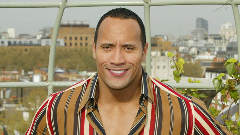 Dwayne Johnson wearing stripes
