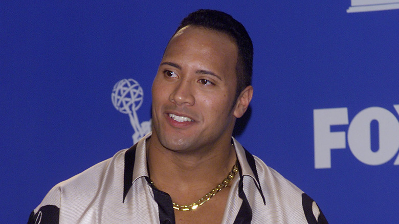 Dwayne Johnson wearing a gold chain