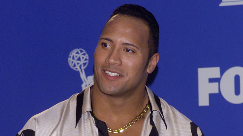 Dwayne Johnson wearing a gold chain