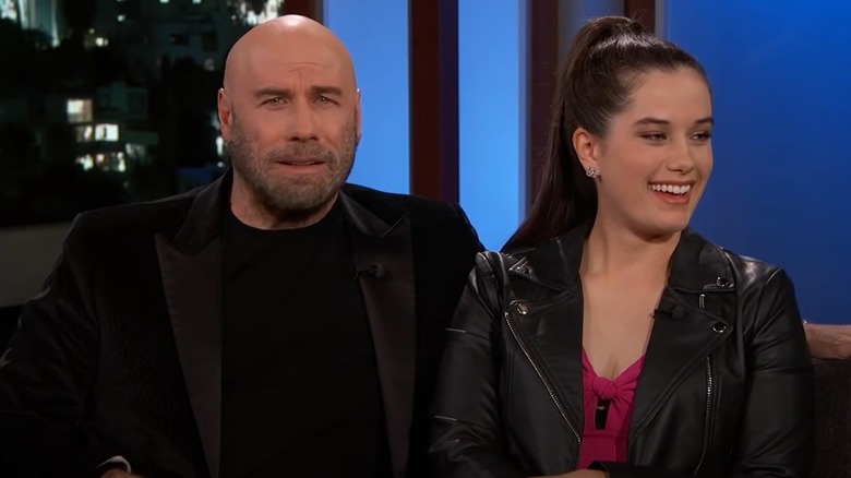 Ella Bleu Travolta laughing beside her dad