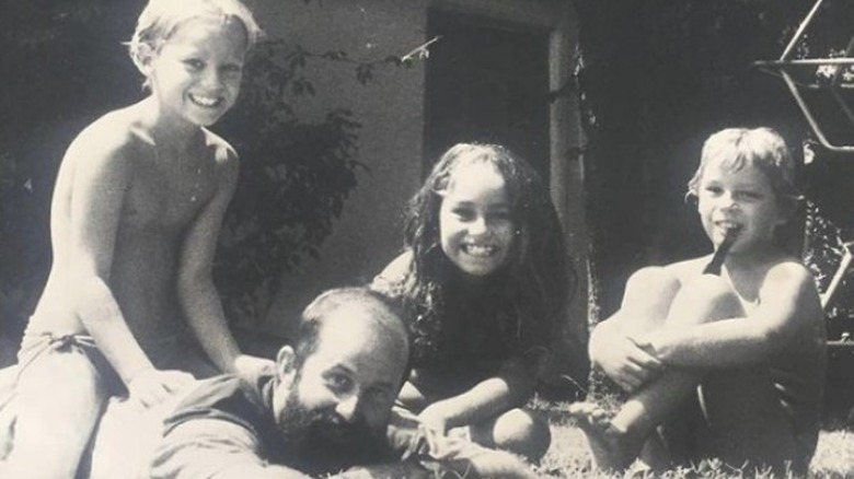 Giada with her brothers and dad.