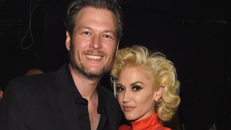 Gwen Stefani and Blake Shelton smiling