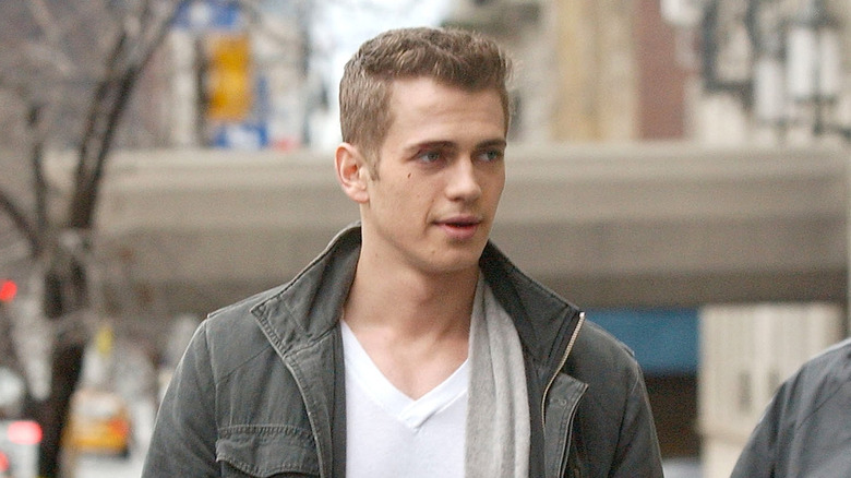 Hayden Christensen on the set of Jumper