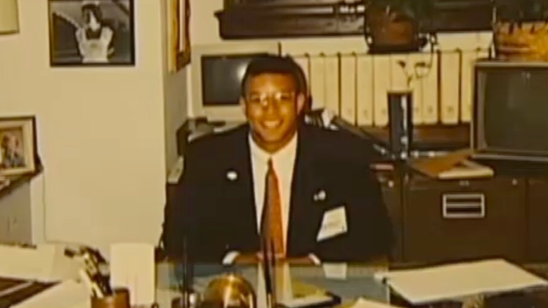 Young Craig Melvin working at WIS
