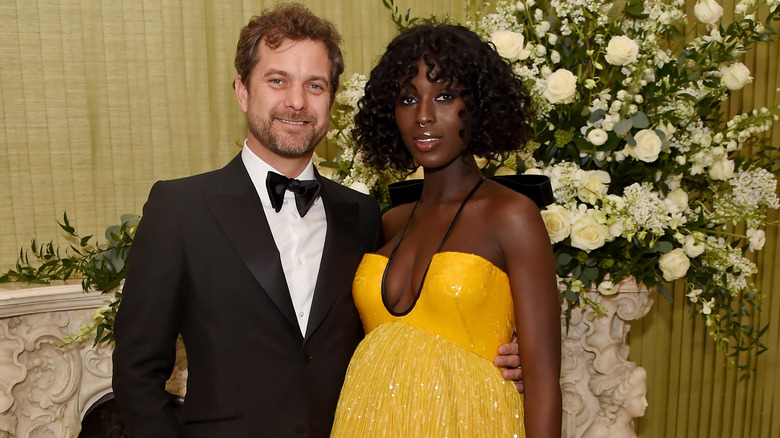 Joshua Jackson hugging pregnant Jodie Turner-Smith