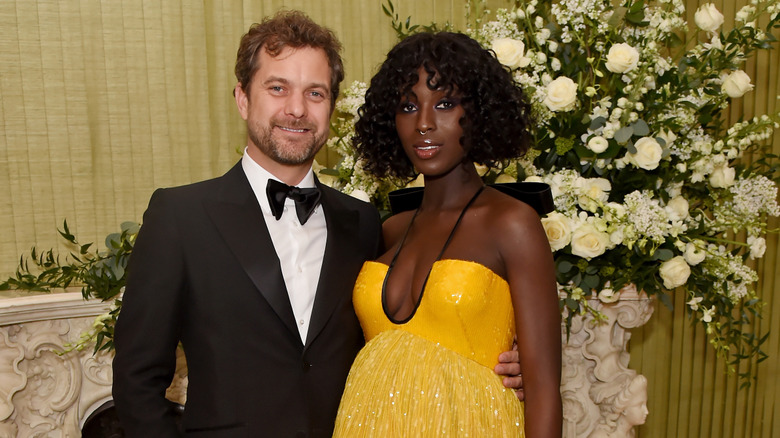 Joshua Jackson hugging pregnant Jodie Turner-Smith