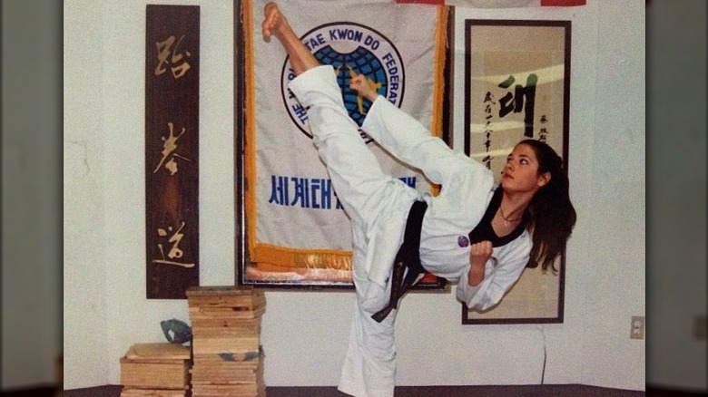 Katheryn Winnick doing high kick