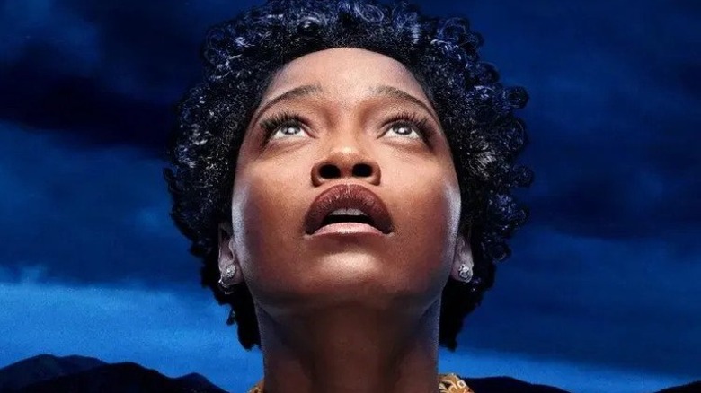 Keke Palmer looks up in a character poster for Nope