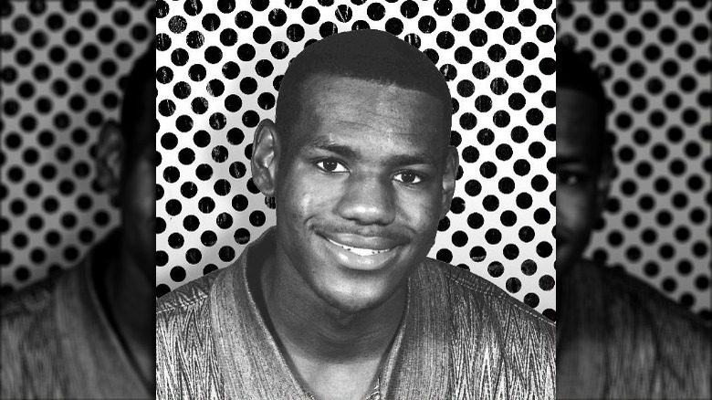 LeBron James posing for school portrait.