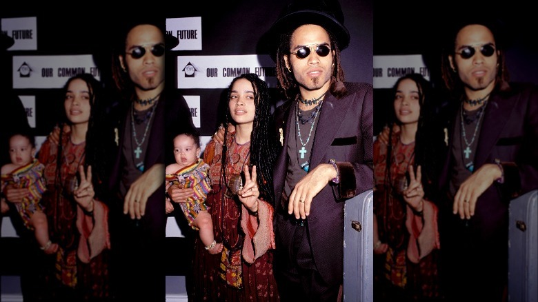 Lisa Bonet and Lenny Kravitz walking
