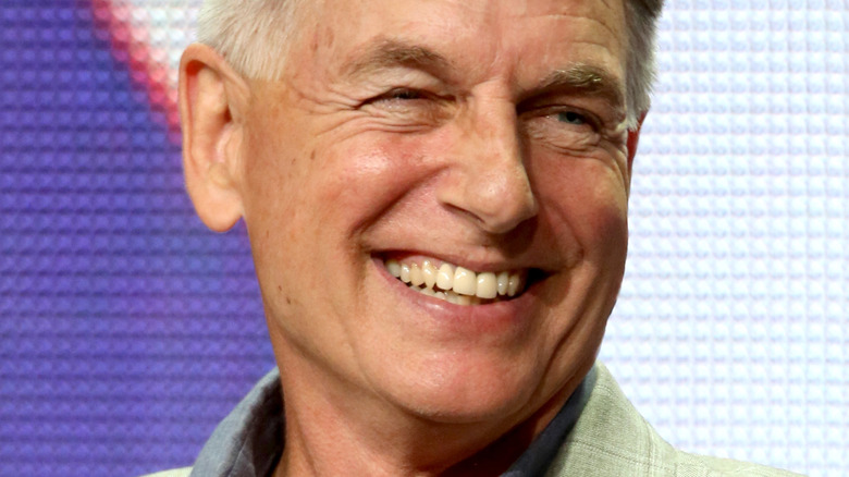 Mark Harmon smiling and looking to side