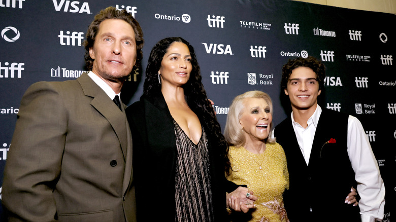 The McConaughey family posing