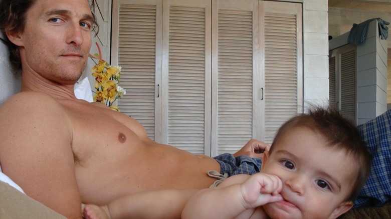 Matthew McConaughey with baby Levi