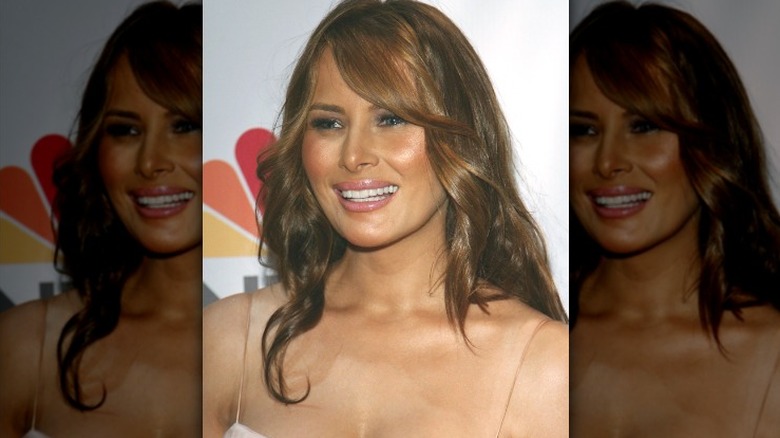 Melania Trump grinning