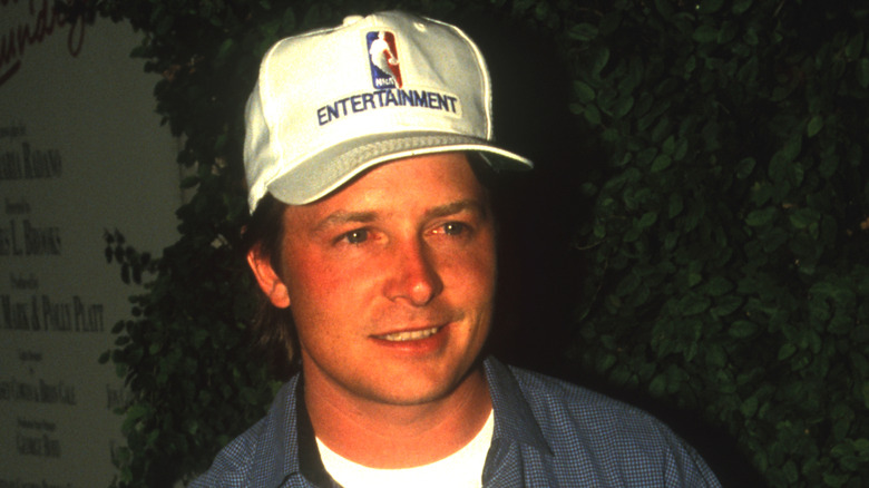 Michael J. Fox wears NBA hat