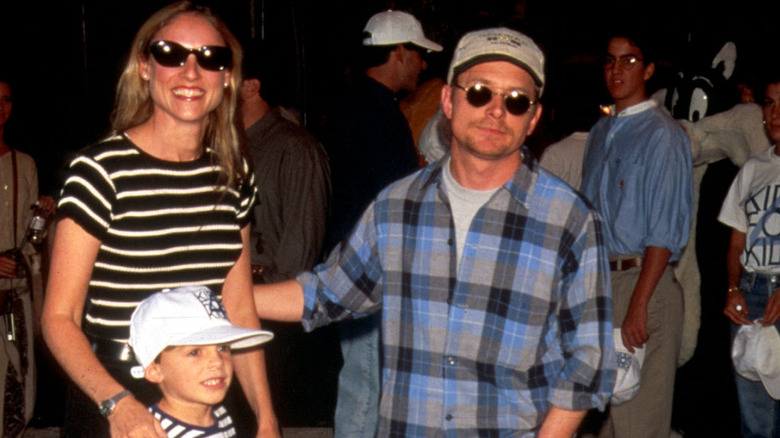 Michael J. Fox with his wife and son