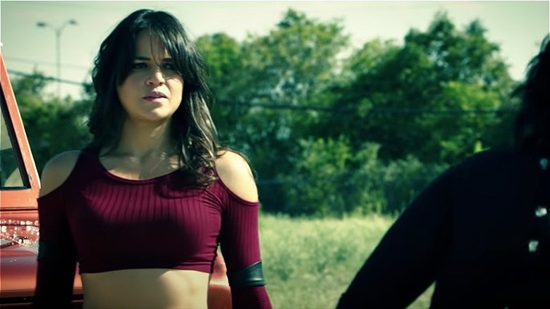 Michelle Rodriguez in the 'Confident' video