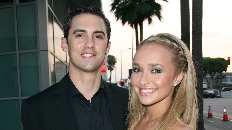 Milo Ventimiglia and Hayden Panettiere outside