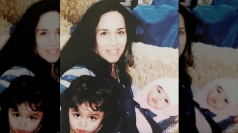 Natalie Suleman smiling with her first few children