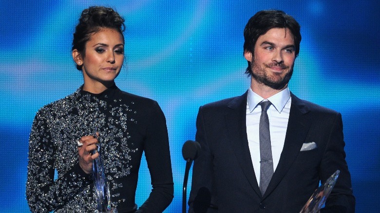 Nina Dobrev and Ian Somerhalder on stage together