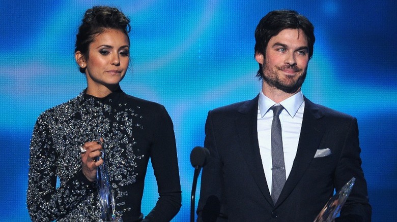 Nina Dobrev and Ian Somerhalder on stage together
