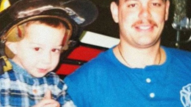 Young Pete Davidson and dad, smiling