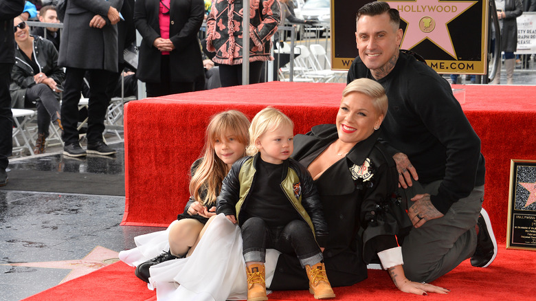 Pink, Carey Hart, and their children smiling