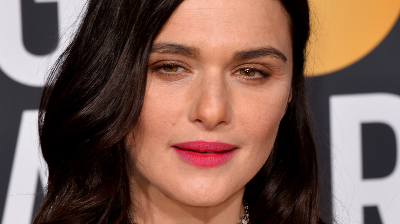 Rachel Weisz wears hot pink lipstick