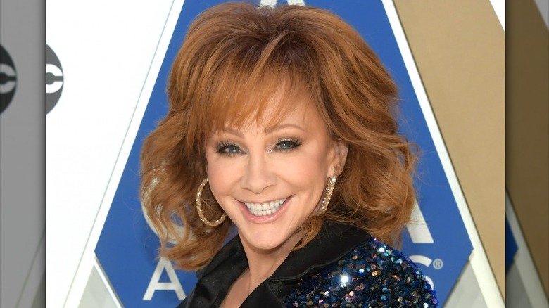 Reba McEntire in a sparkly jacket