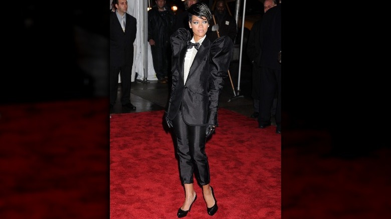 Rihanna in a tuxedo