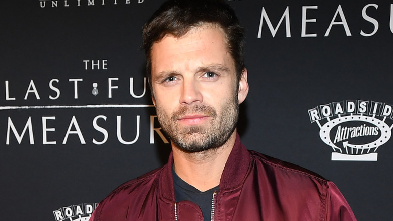 Sebastian Stan looking at camera