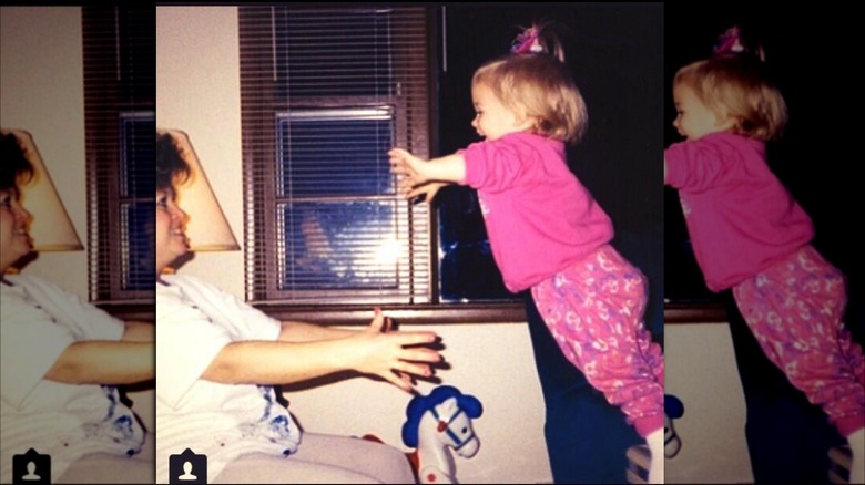 Shawn Johnson jumping into her mom's arms