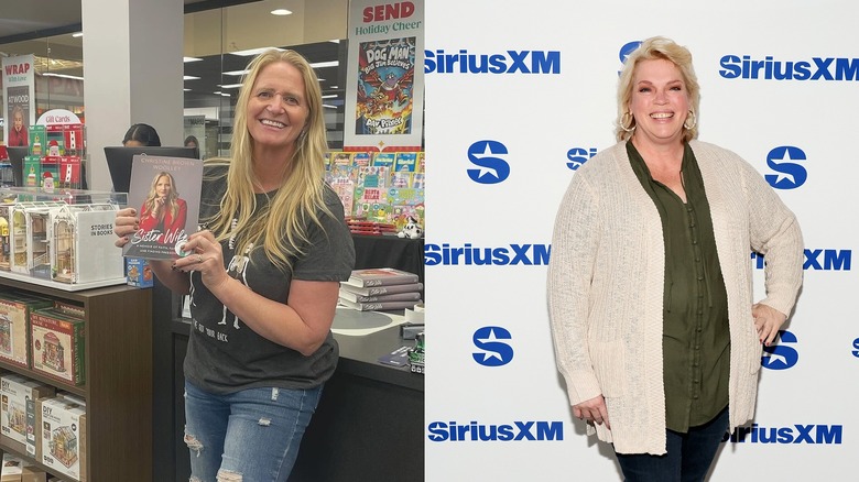 A split image of Christine Brown, left, and Janelle Brown, right, flashing wide smiles