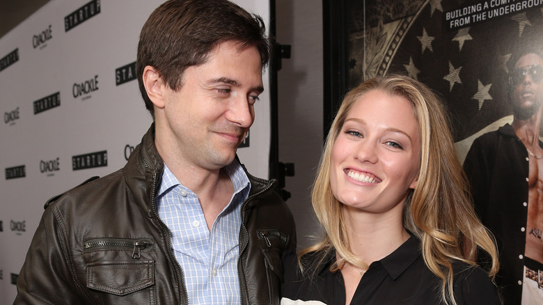 Topher Grace gazing at Ashley Hinshaw