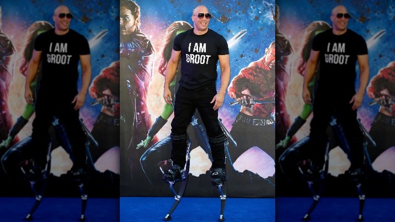 Vin Diesel on Groot stilts