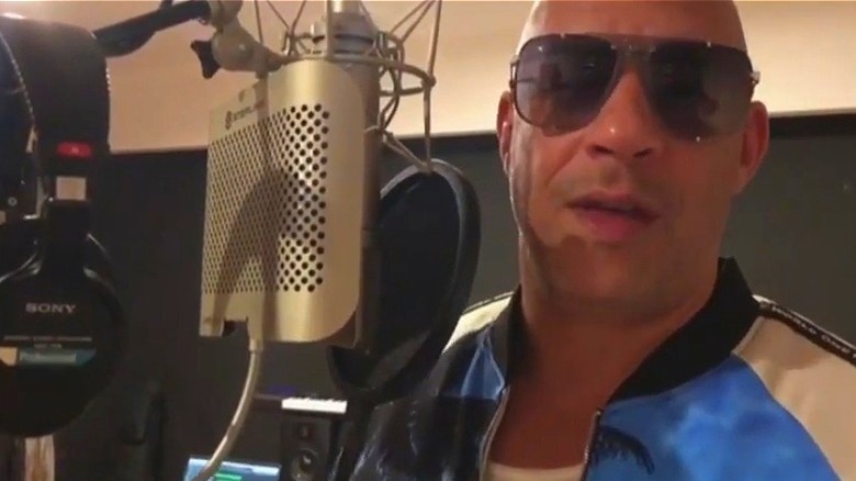 Vin Diesel at microphone
