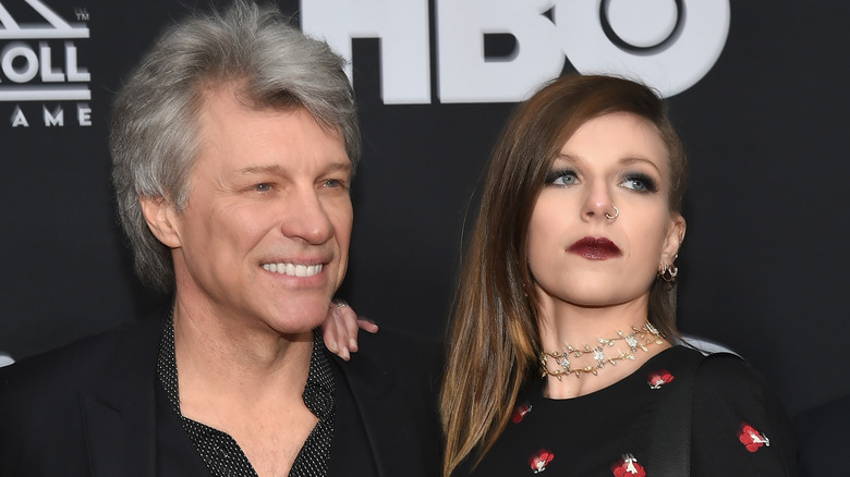 Stephanie Bongiovi and Jon Bon Jovi posing 