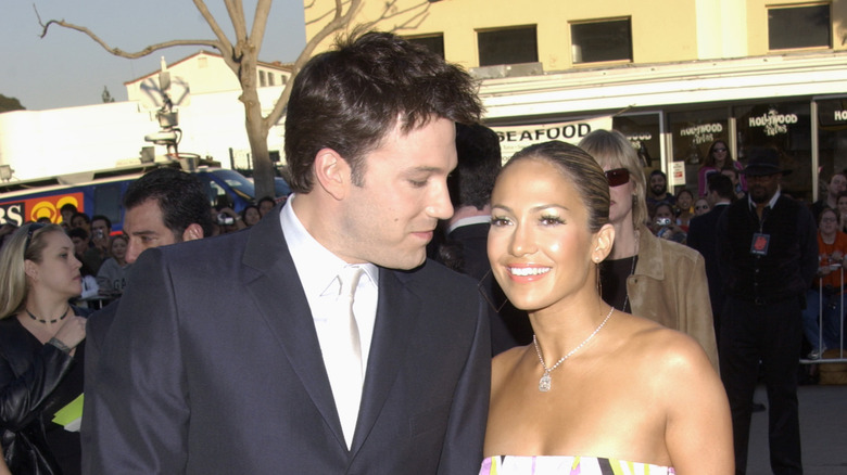 Ben Affleck and Jennifer Lopez smiling