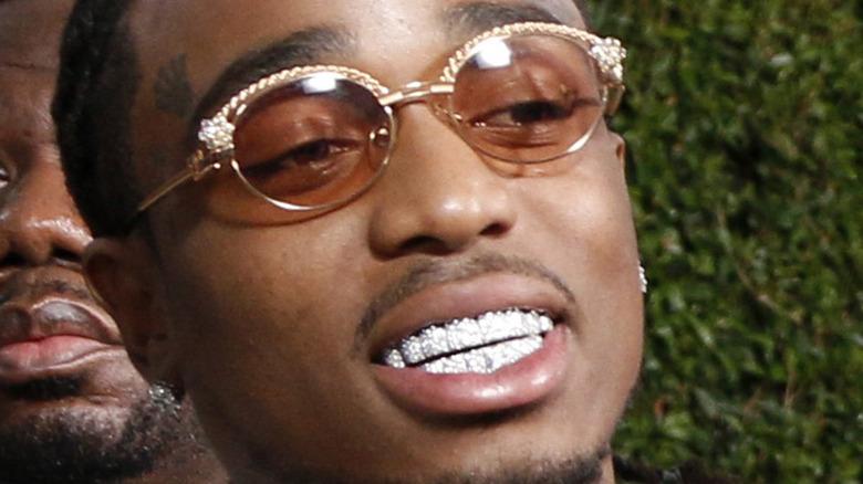 Migos' Quavo red carpet smiling sunglasses