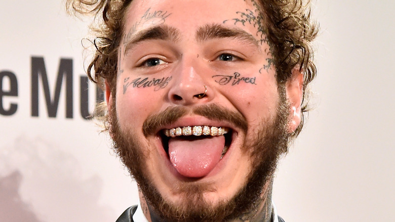 Post Malone wearing grills