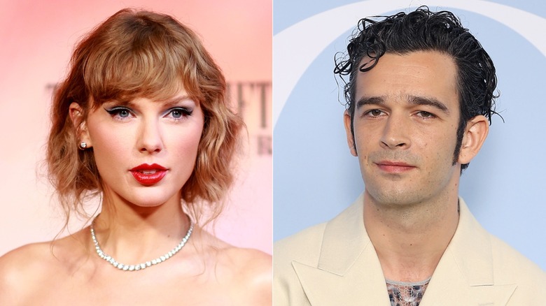 Taylor Swift and Matty Healy posing