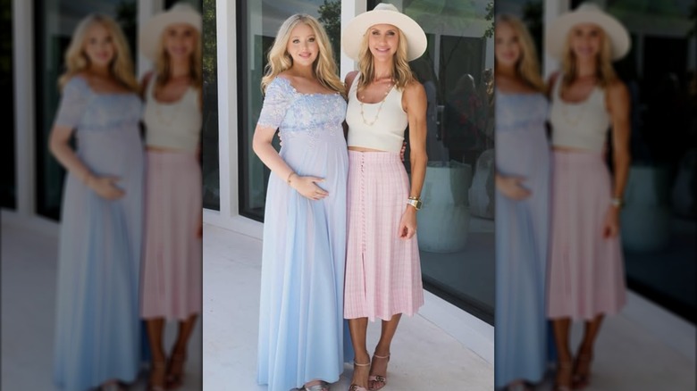 Tiffany and Lara Trump pose together at Tiffany's baby shower.