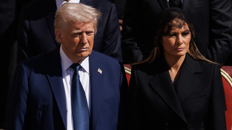 Donald and Melania Trump at Pope Francis's funeral.