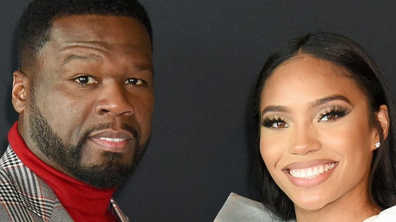 50 Cent and Jamira Haines on the red carpet