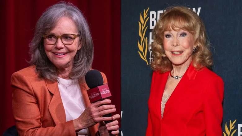 Split image of Sally Field at a SAG-AFTRA Foundation event and Barbara Eden on the red carpet.
