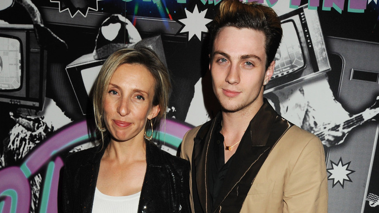 Sam Taylor-Johnson and Aaron Taylor-Johnson smiling 